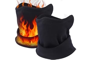 Your Choice 2 Pack Black Neck Warmer Gaiter Women Men Half Face Mask for Cold Weather Winter for Motorcycling, Skiing