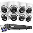 ANNKE 16CH 4K PoE Security Camera System, 12MP H.265+ NVR with 4TB HDD and 8X 4K/8MP IP Wired Cams, AI Human Vehicle Detection, Spotlight Color Night Vision, Built-in Mic, Compatible with Alexa