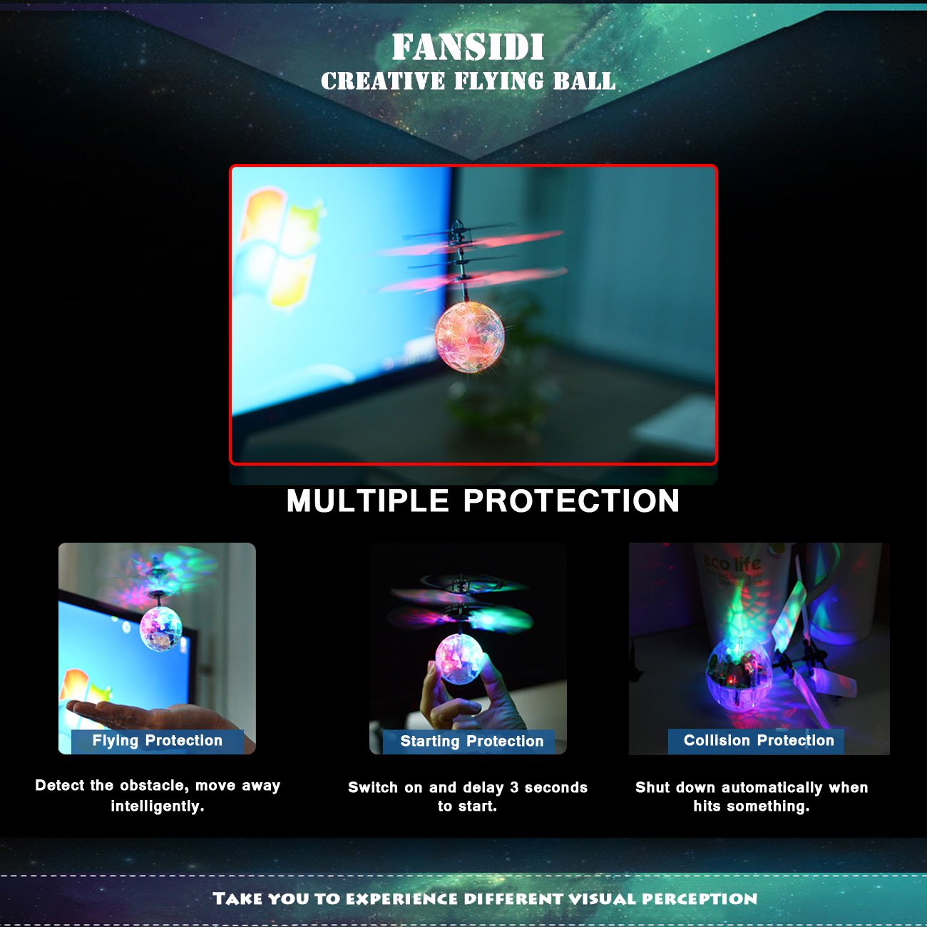 fansidi newest pink helicopter ball