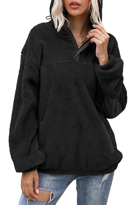 Yanekop Womens Fuzzy Fleece Pullover 