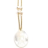 SIFRIMANIA Catholic Religious Necklace with Freshwater Pearls and Mother of Pearl Virgin Mary Pendant