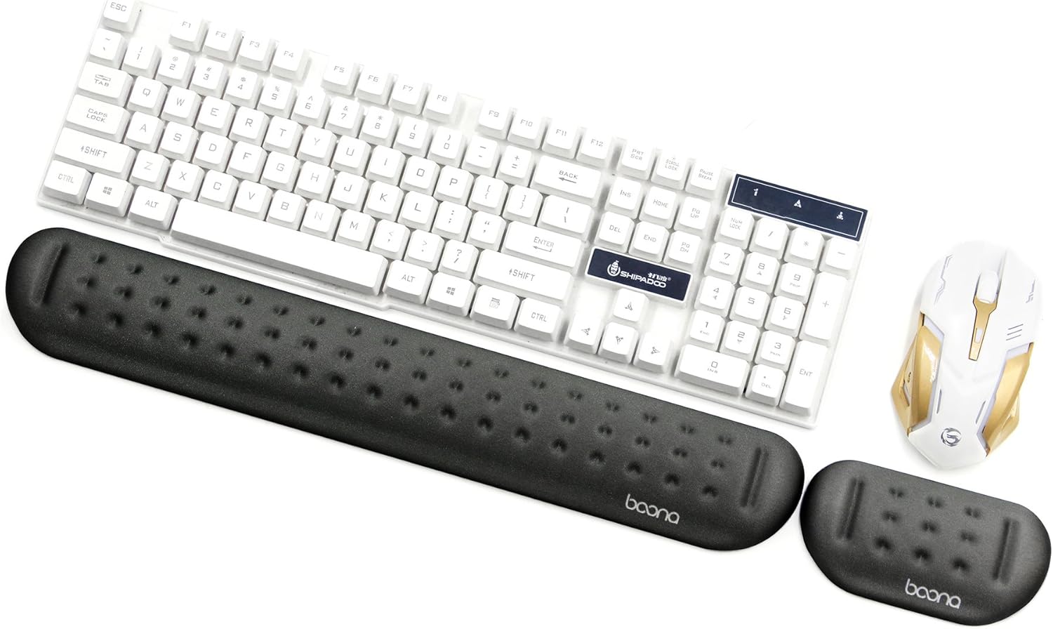 BOONA Memory Foam Set Mouse Pad Wrist Support & Keyboard Wrist Rest Support for Computer