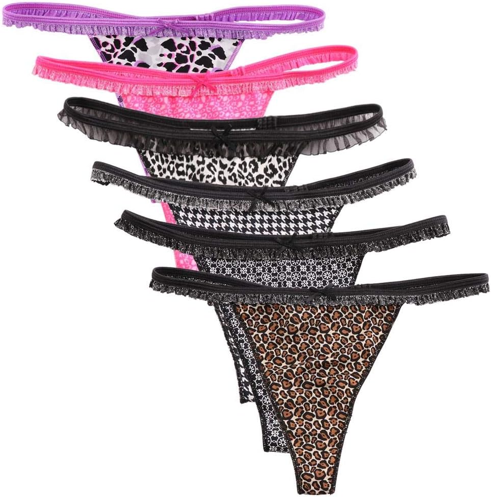UWOCEKA Cotton G-String,Sexy Women's Panties Simple String Thongs & T Back for Ladies