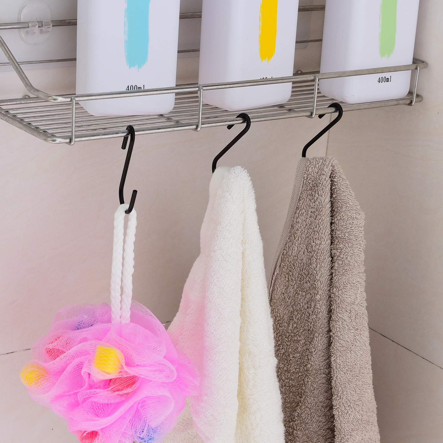 Demaxiya 36 Pack Heavy Duty S Hooks, Black S Shaped Hooks for Kitchen, Bathroom, Bedroom, and Office, Metal Steel Hanging Hangers Hooks for Kitchenware Spoons, Pans, Pots and More