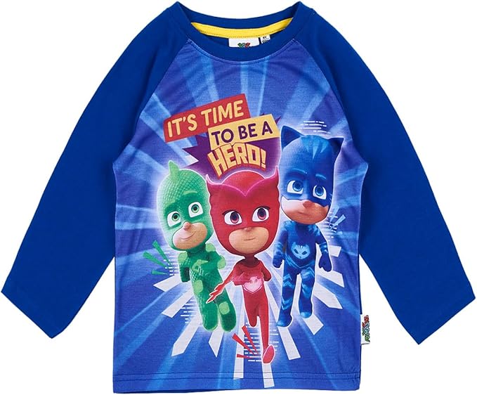 Official Licensed PJ Masks Boys Long Sleeve Top TShirt 100 Cotton