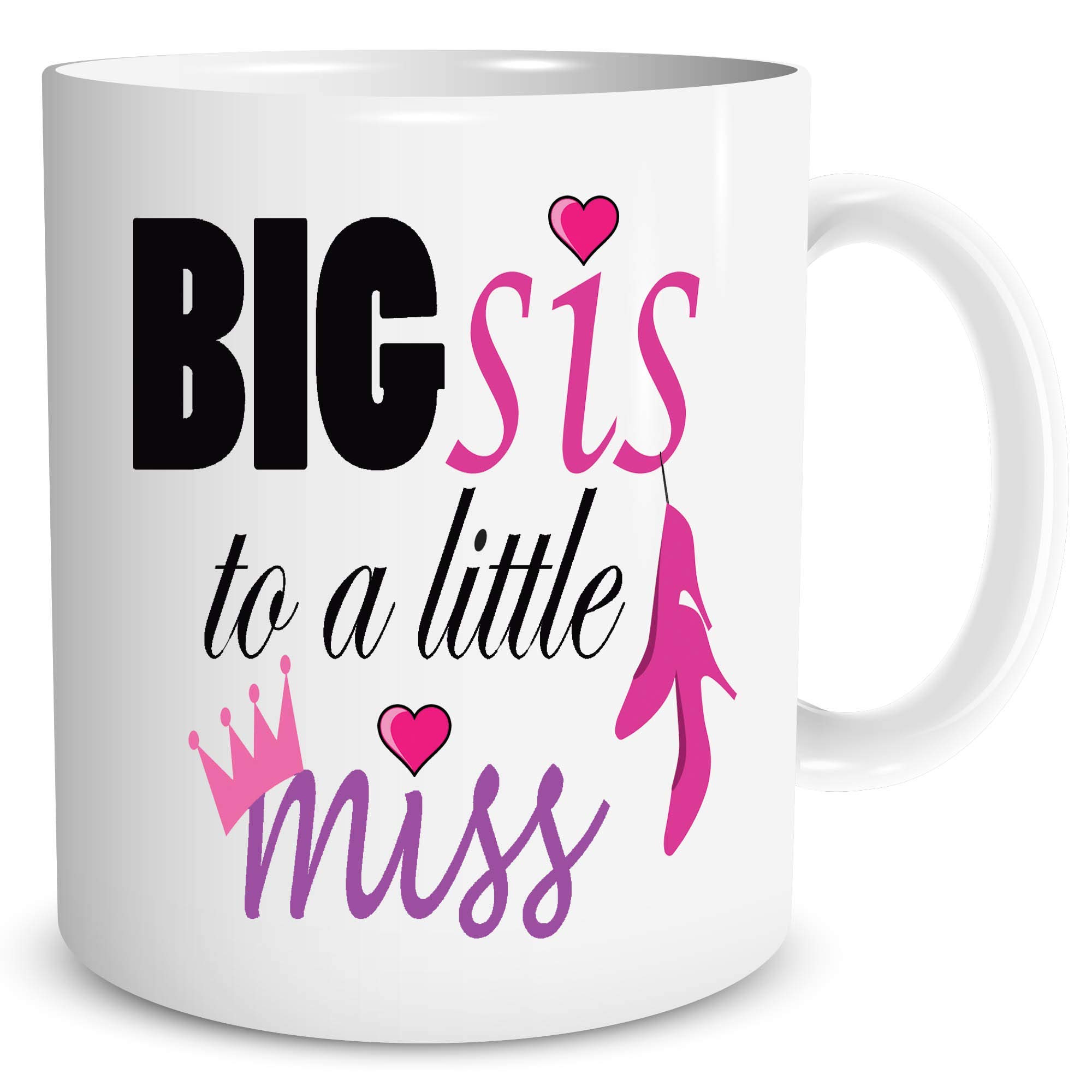 Sister Mugs Big Sis to A Little Miss Big Sister Mug Little Sister New Baby Girl Baby Shower Pregnancy Announcement Baby's Gender WSDMUG897