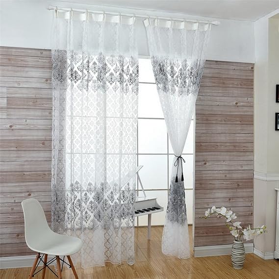 Urijk Rideau De Fenetre Transparent A Oeillets Rideau Pour Porte Fenetre A Salon Chambre Broderie 1 Panneau 100cm X200cm La Chambre De Bebe Accessoires Et Decorations Eng Bouldermicrofinance Org