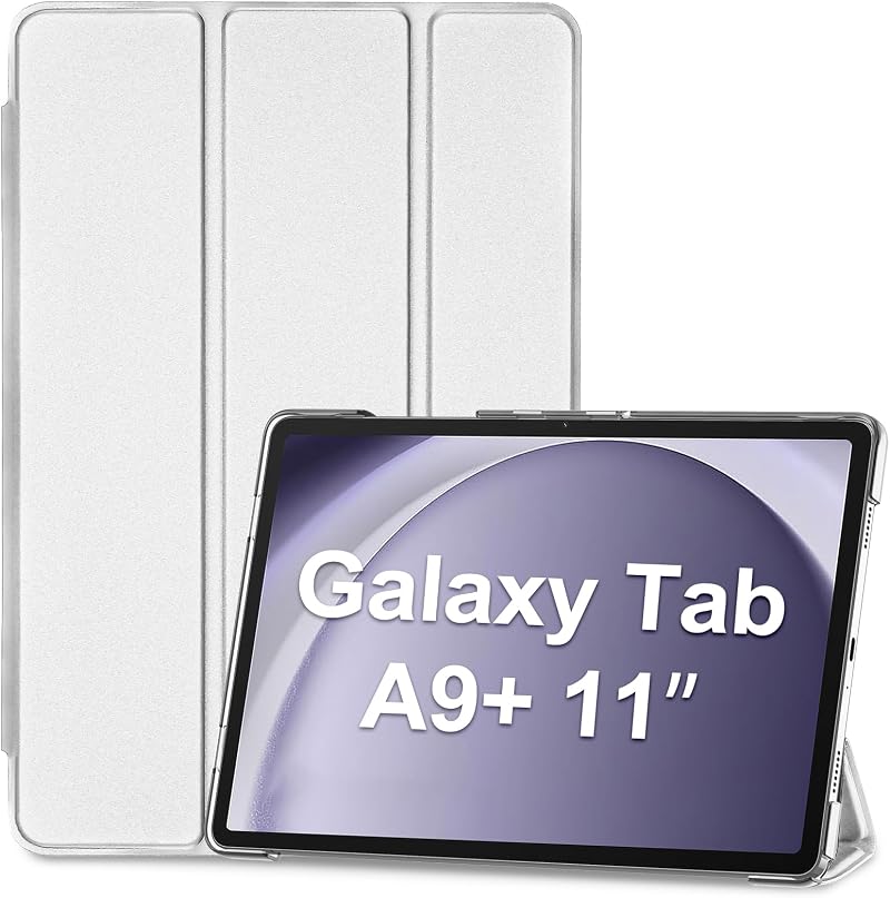 ProCase Smart Case for Galaxy Tab A9 Plus 11 Inch 2023 Slim Stand Folio Silver