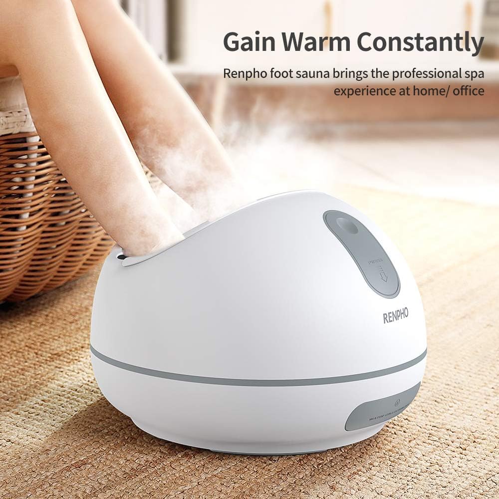 Steam Foot Spa/Bath Massager, RENPHO Foot Sauna with Fast Heating, No Water Pouring and 4 Pedicure Massage Rollers(Non-Motorized), Smart Ultrasonic Atomization Makes Spa Effective and Safe: Health & Personal Care