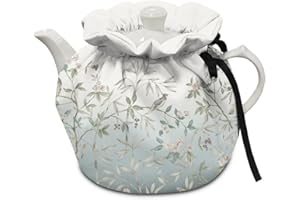 Freewander Cover of Teapot Kettle Dust Cover Teapot Warmer Cover Insulated Breakfast Pot Cover Tea Cosy Cotton Keep Warm Tea Cozy for Tea Party Restaurant, Hummingbirds Leaves Print