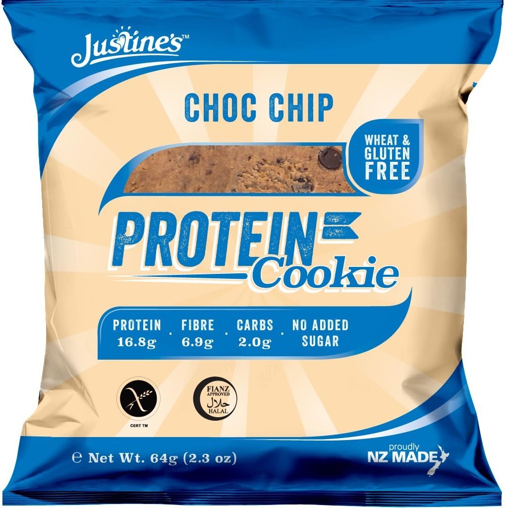 Justines Chocolate Chip Protein Cookie, 64 g, Pack of 4