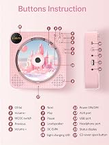 Arafuna Portable CD Player with Bluetooth 5.0 Speakers Remote LCD Display view 7