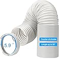 PURTEERY Portable Air Conditioner Hose Kit AC Hose with Adapter 5.9" Dia 59" Length Universal Flexible Exhaust Hose and AC Unit Tube Connector for Portable Air Conditioner Vent