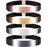 Handepo 4 Pcs Women Mirror Waist Belt Metal Stretch Dress Belts Plated Obi Band Waistband Elastic for Women Metallic Mirror, 4 Colors