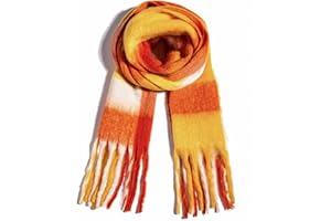 TUSHUSTY Winter Women Chunky Scarf Warm Blanket Big Thick Large Oversized Wrap Colorful Long Solid Scarves