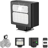 ULANZI SL02 Camera Flash with Video Light, GN8 6500K Mini Flash Speedlite | 4 Power Levels Flash Compatible with Sony ZV-1/ZV-E10/Canon/Nikon/Fuji/Panasonic/Leica/, 【Not Compatible with Sony ZV-1F】