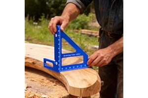 3D Multi-Angle Measuring Ruler, Aluminum Alloy 45°/90° Square Protractor Triangle Rulers, Woodworking Drawing Line Tool