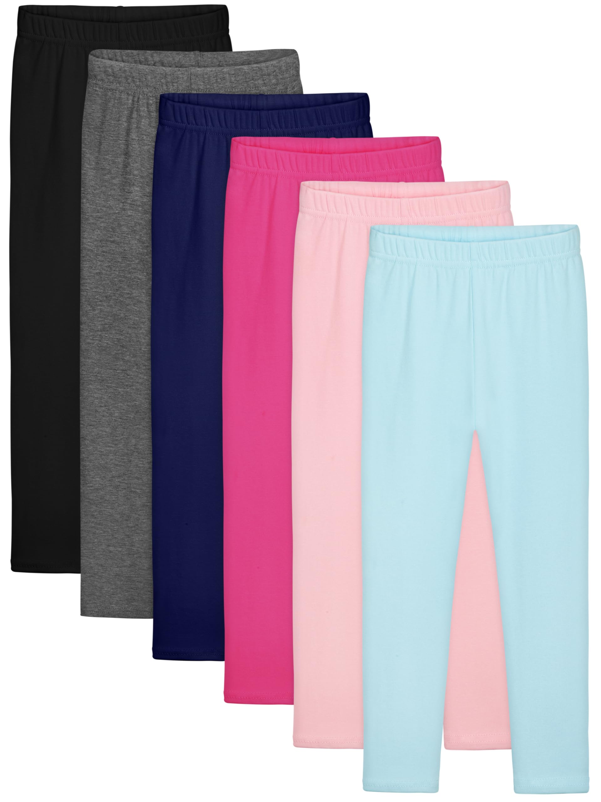 Resinta 6 Pack Girls Cotton Leggings Kids Pull On Leggings Elastic Waistband Stretchy Full Length Footless Soft Tights Pants Image Resinta 6 Pack Girls Cotton Leggings Kids Pull On Leggings Elastic Waistband Stretchy Full Length Footless Soft Tights Pants Image