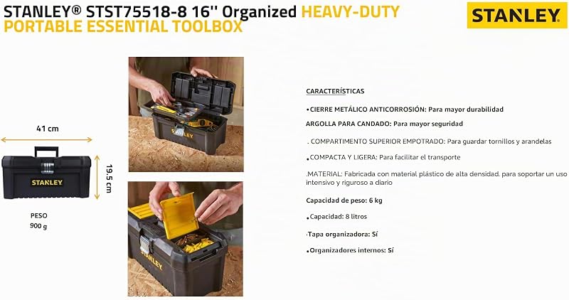 Caja de herramientas ligera Essential de 16 pulg, STST1-75518