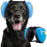 Dog Ear Muffs for Noise Protection, Ear Cover, Noise Cancelling Headphones | 30dB NRR Dog Hearing Protection, Calming Earmuffs, Block Fireworks, Thunder, Vacuums Noise, Bell Design (Blue, Small)