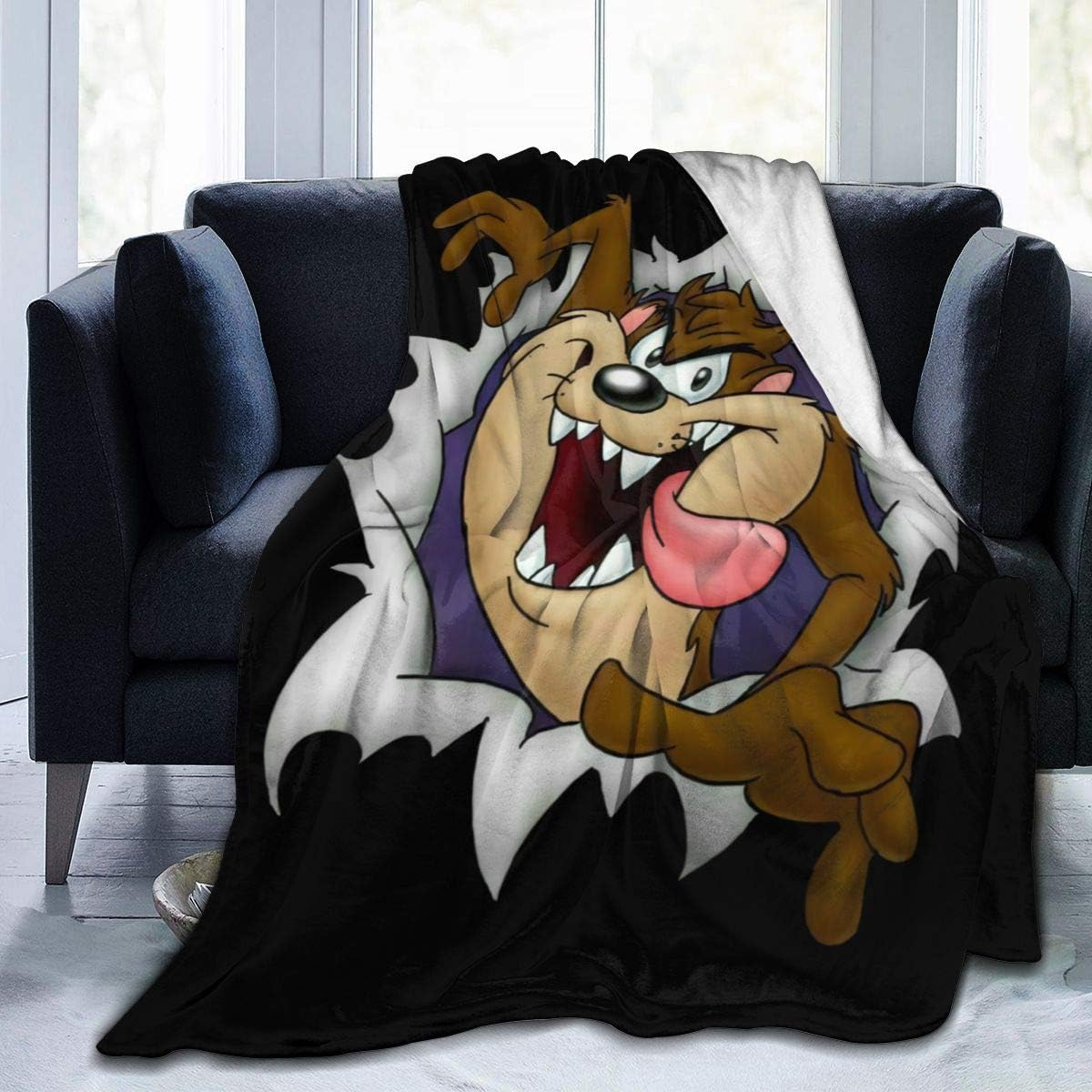 Vintage Looney Tunes Tasmanian Devil Taz Winter Ultra Soft Micro Fleece Blanket Fashion Lightweight Blanket for Sofa and Bed 80"x60"