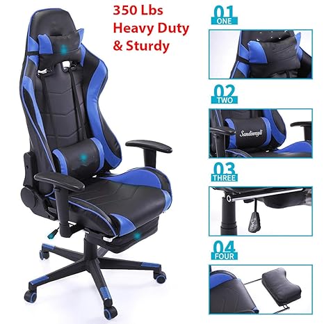 Amazon Com 350 Lbs Heavy Duty Sturdy Ergonomic Gaming Chair