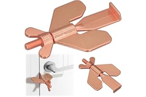 IRONDIY 1PCS Portable Door Lock,Door Lock,Home Security Door Locker Travel Lockdown Locks for Additional Safety and Privacy Protion,for Home Hotel School Apartment(Rose Gold)