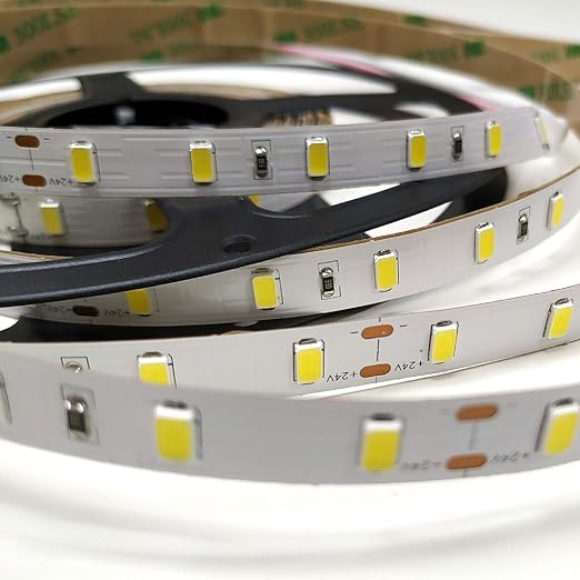 rollo de 5 metros de tira de led 18w metro a 24v color blanco frio 6500k 4800 lumenes cinta strip profesional 60 led m