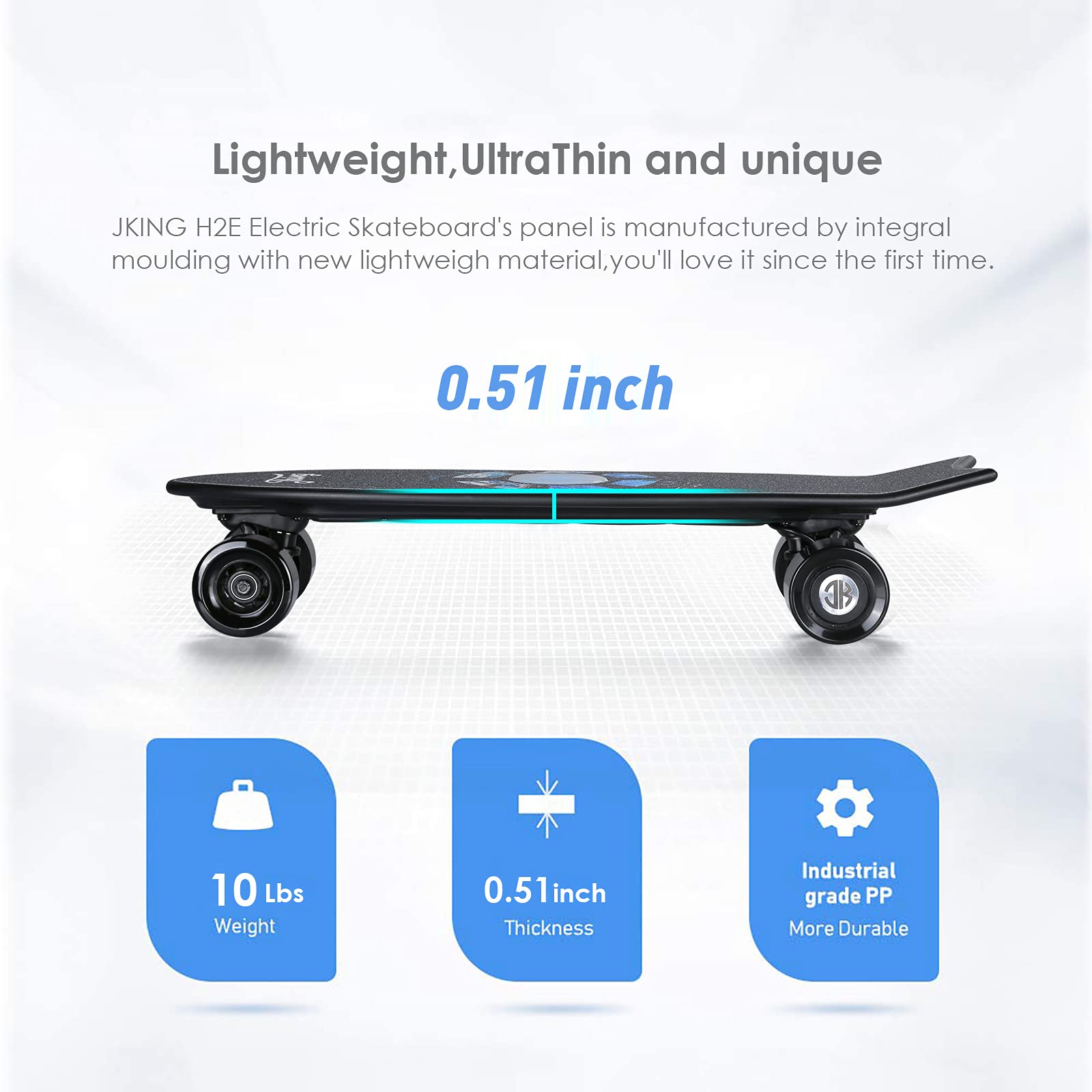 Electric Skateboard Electric Longboard with Remote Control Electric Skateboard,450W Hub-Motor,18.6 MPH Top Speed,7.6 Miles Range,3 Speeds Adjustment,6 Months Warranty