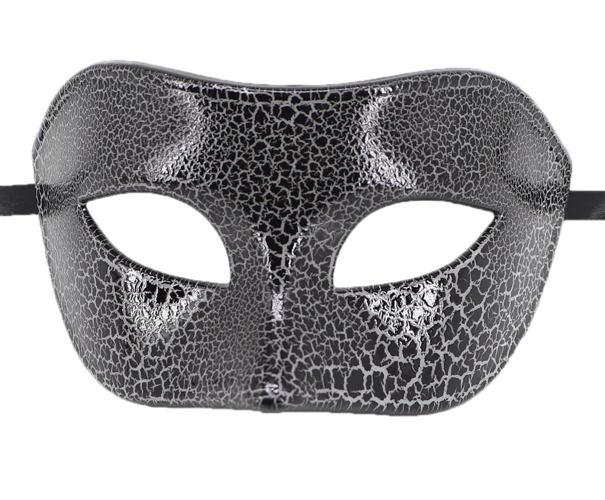 Masquerade Masks for Men, Black Venetian Mask Vintage Phantom of The Opera Mask, Adult Half Face Party Mask for Halloween Christmas Mardi Gras Costume Wedding Cosplay Party