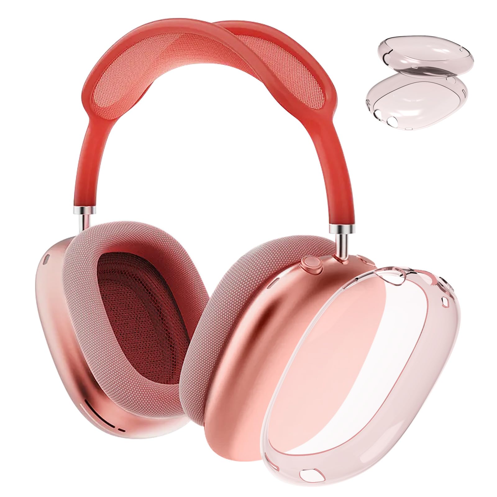 Ainiv Protective Case Compatible with Airpods Max, 2 Pack Soft TPU Anti-Scratch Skin Cover for Airpods Max, Shockproof Accessories for AirPods Max Headphones (Clear Pink) — image 1