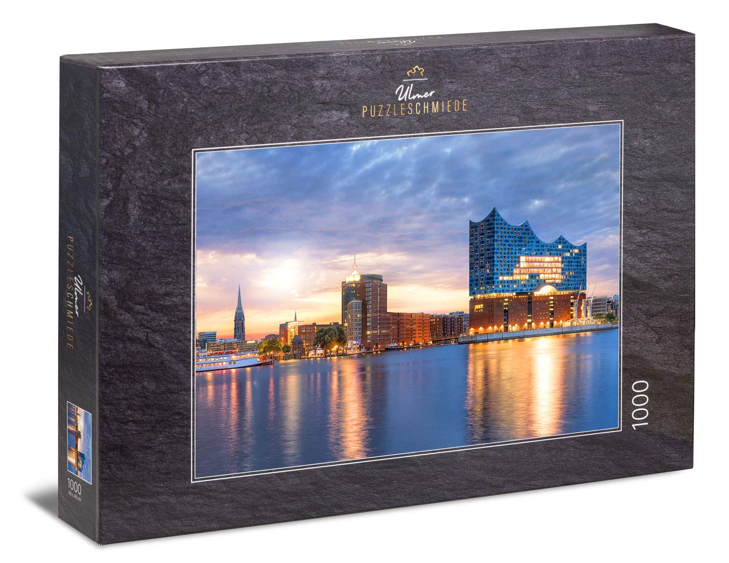 Ulmer Puzzleschmiede - Puzzle "Elbphilharmonie": 1000 pieces jigsaw puzzle - Puzzle motif of the concert hall Elbphilharmonie in Hamburg - the landmark at the harbour on the Elbe river