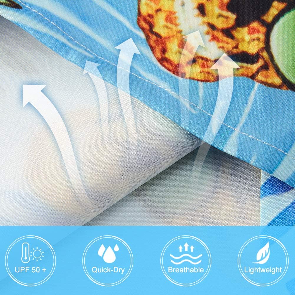 uideazone Boys Hawaiian Shirts Novelty Printed Funky Short Sleeve Button Down Shirt Kids Aloha Luau Shirt 7-14T: Clothing