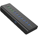 AUKEY Powered USB Hub with 7 USB 3.0 Ports, 3 AiPower Charging Ports and 48W Power Adapter for Smartphones, Laptops and PCs