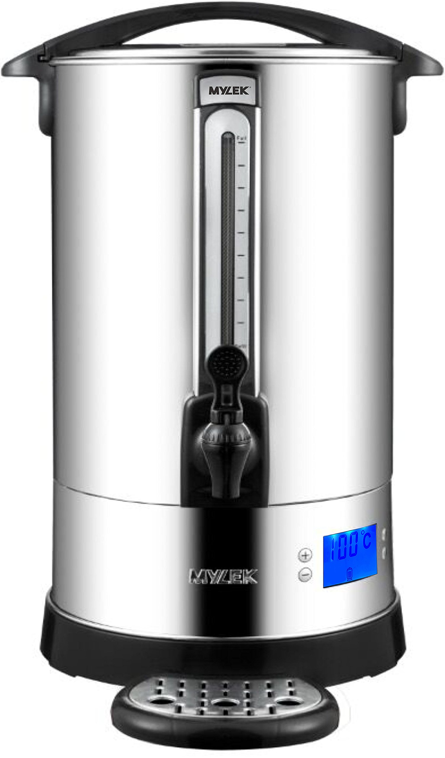 MYLEK Catering Urn, 16L Hot Water Boiler Dispenser, Commercial Digital Urn Kettle, Brews and Mulled Wine Heater - Energy Efficient, Stainless Steel, 60-100°C Thermostat, Cafe, Office, Home, 16 Litre