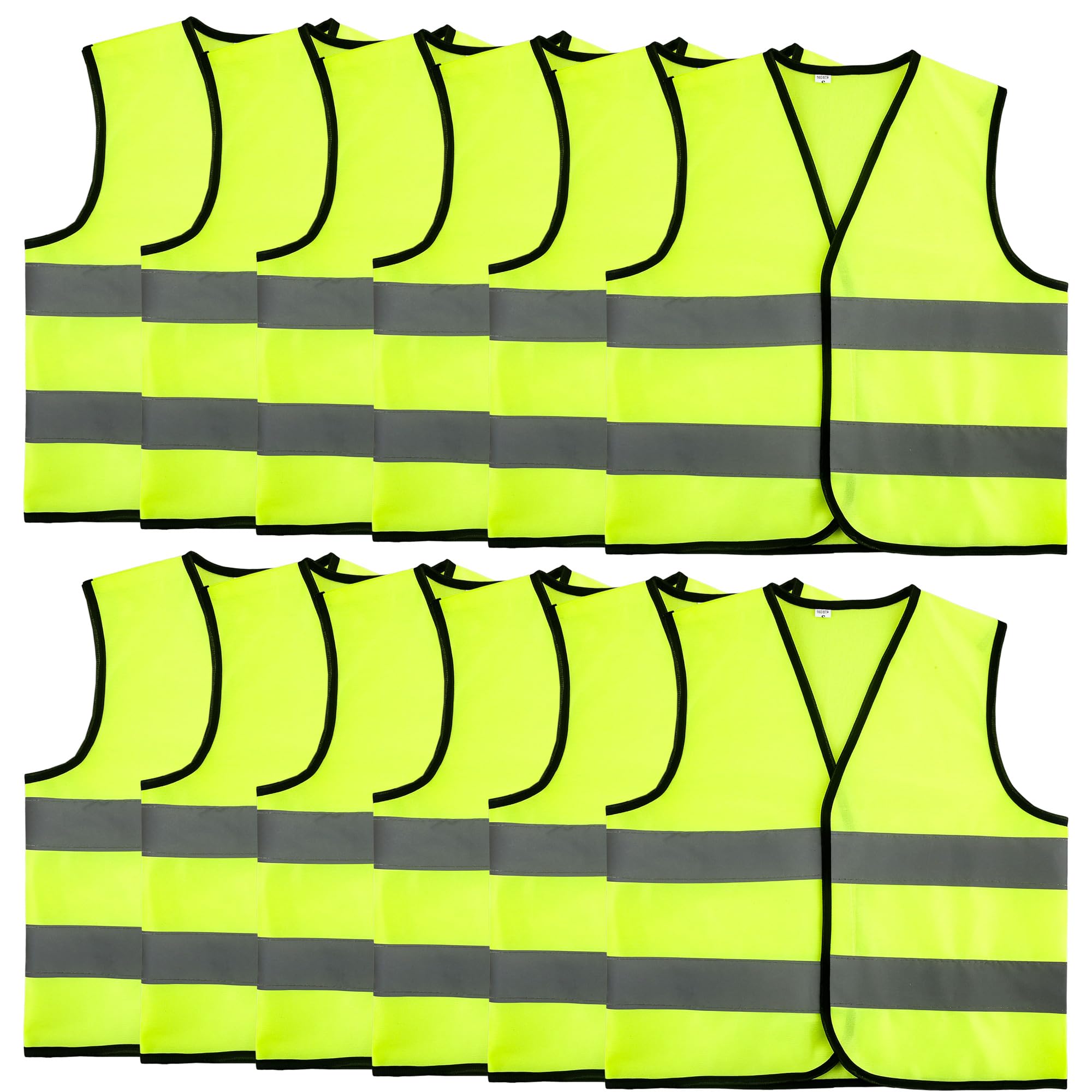 12 Pcs Kids Hi Vis Vest High Visibility Reflective Vest Bulk Child Hi Vis Safety Vests with Reflective Strips for Girls Boys Outdoor Activities (L, 10-12 years(130-140 cm))