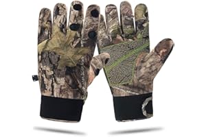 EAmber Camouflage Hunting Gloves Full Finger/Fingerless Adjustable Waterproof Windproof Gloves Pro Anti-Slip Paim Camo Glove Archery Accessories Hunting Outdoors