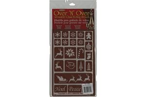 ARMOUR ETCH Armour Products 21-1659 Over N Over Glass Etching Stencil, 5-Inch by 8-Inch, Holiday Baubles