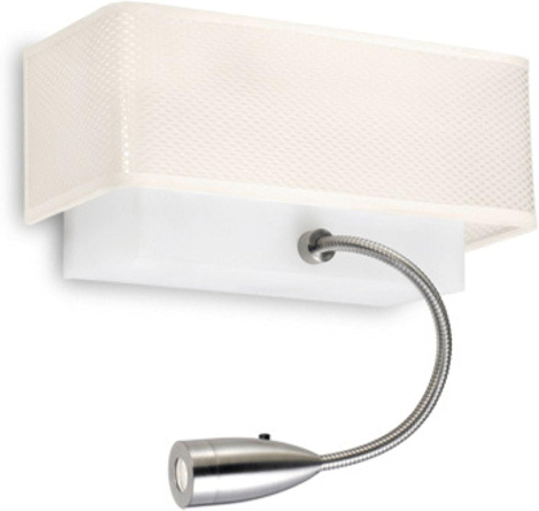 LEDs-C4 Tyra - LED 2 Light Indoor Wall Light Beige, Satin Nickel with Reading Lamp