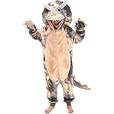 Loiahoer Kids & Teens Tie-dye Triceratops Onesie Costume Dino Halloween Costume
