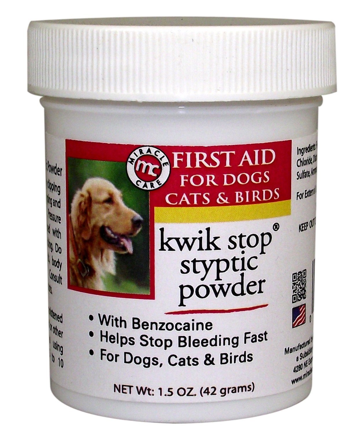 Kwik-Stop Styptic Powder 1.5 Ounce. Heals, Remedy, Stops