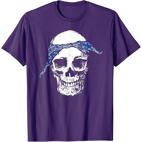 Amazon.com: Blue Bandana Skull Gangster OG Biker Graphic Skull