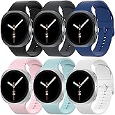 6 Pack Sport Bands Compatible with Samsung Galaxy Watch 8 40mm 44mm/Galaxy Watch 8 Classic 46mm, No Gap Soft Silicone Strap for Men Women