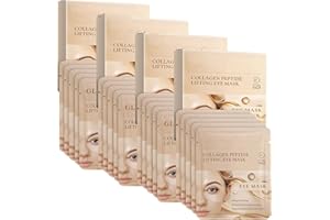 Lot de 20 paires de masques pour les yeux avec bio-collagène, complexe peptidique et vitamine C, masque au collagène pour les