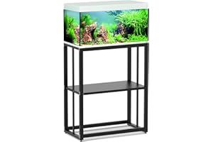EEURAO Heavy Duty Metal Fish Tank Stand, Aquarium Stand 20-29 Gallon, 24.8" X 12.6" X 29.6" Terrarium Stand, General Reptile Tank Stand with Storage, Turtle Tank Stand for Home, Office Decor