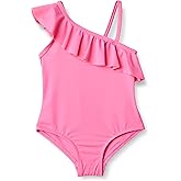 Amazon Essentials Girls and Toddlers' Asymmetric Frill One-Piece Swimsuit