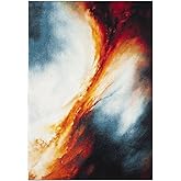 SAFAVIEH Galaxy Collection 2'7" x 5' Orange / Multi GAL112D Abstract Non-Shedding Living Room Bedroom Area Rug
