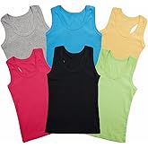Mocolerno 6-Pack Cotton Undershirt Tank Top 100% Cotton Soft Undershirt for Boys and Girls