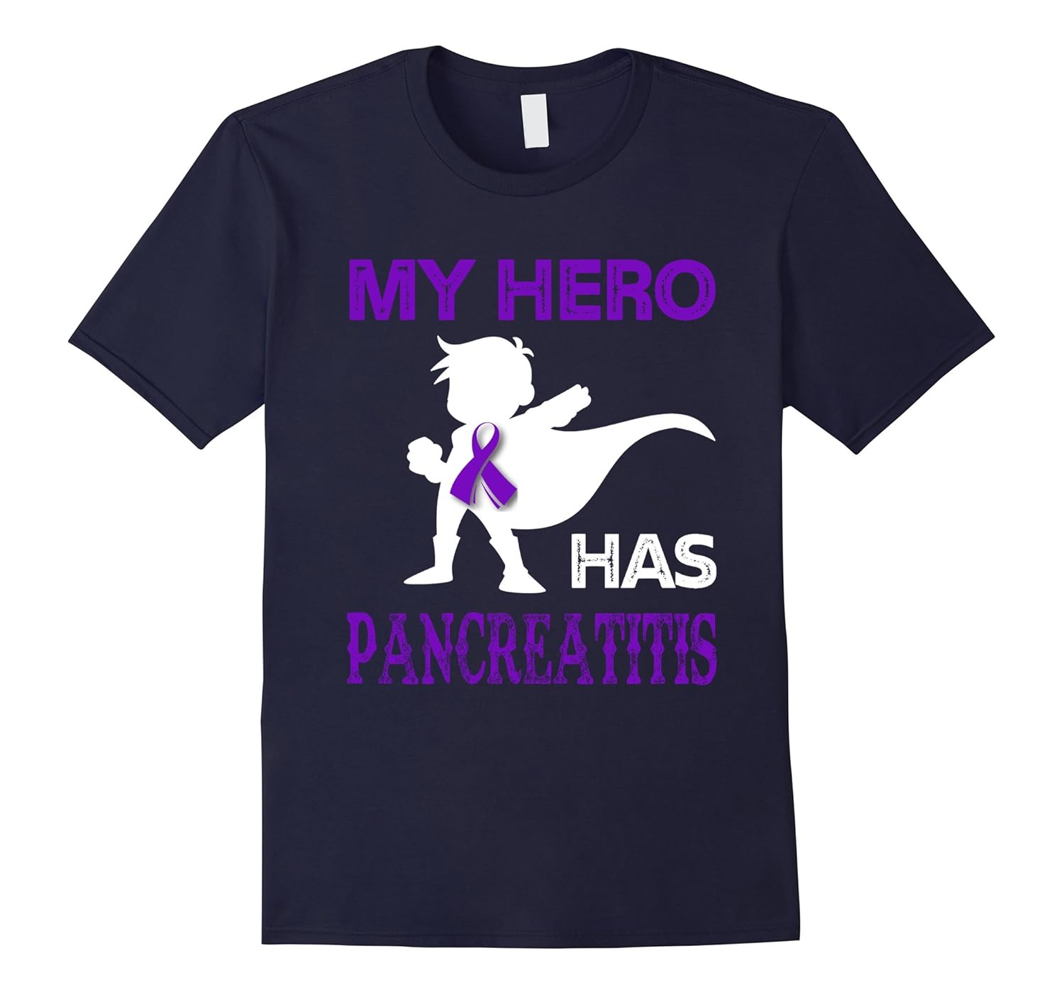 MY HERO HAS PANCREATITIS SUPPORT AWARENESS T SHIRT-Rose