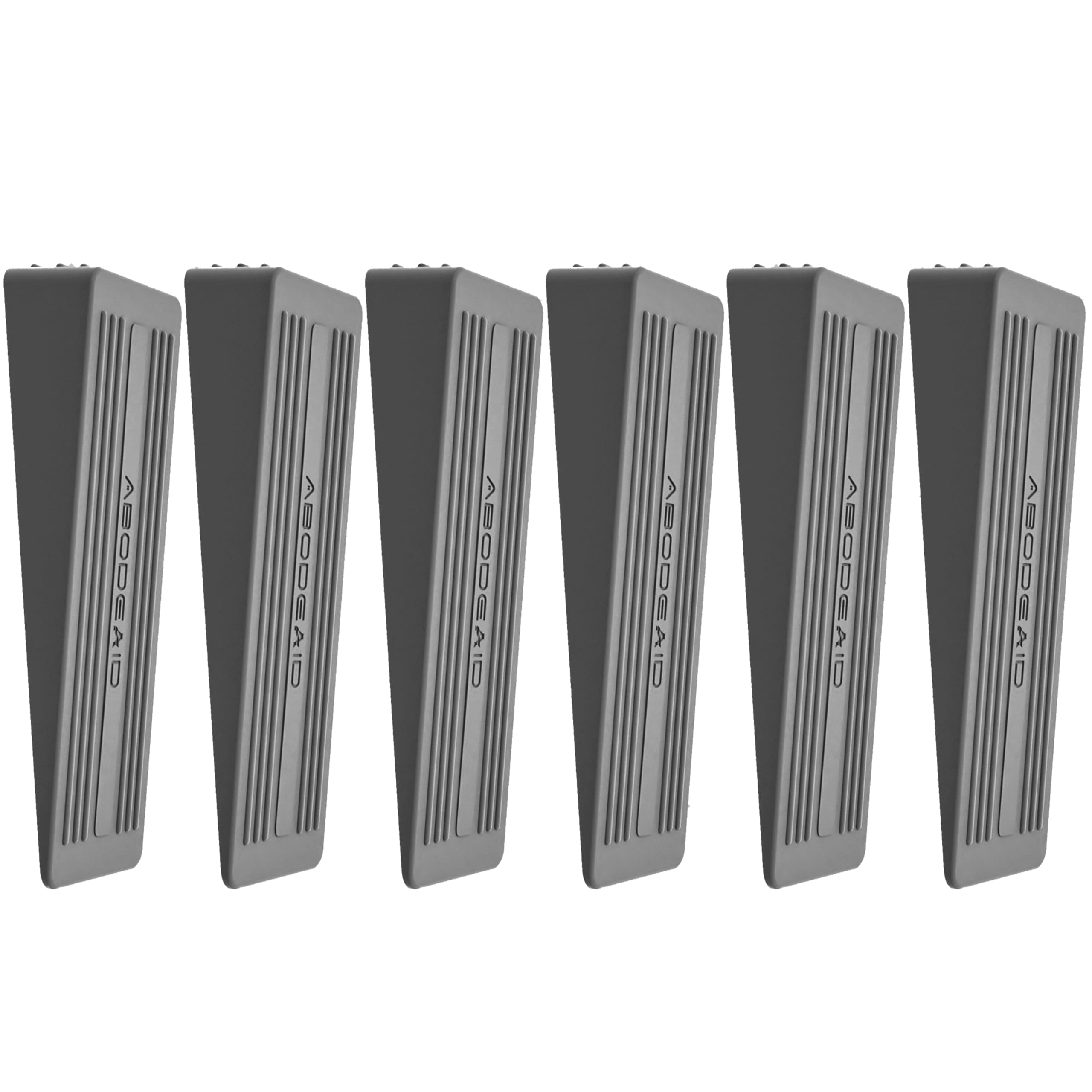 6 PCs Rubber Door Stops Indoors - Anti-Skid Durable Door Stoppers for Floor - Heavy Duty Rubber Door Wedges Indoors - Grey Doorstops Wedge